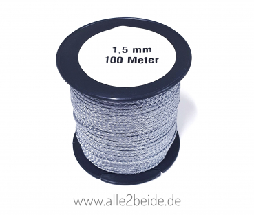 1x100m PP Kordel 1,5mm grau (silber)